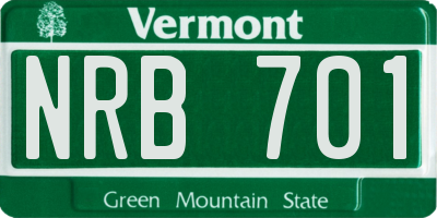 VT license plate NRB701