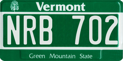 VT license plate NRB702