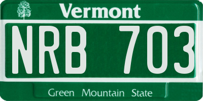VT license plate NRB703