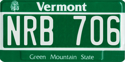 VT license plate NRB706