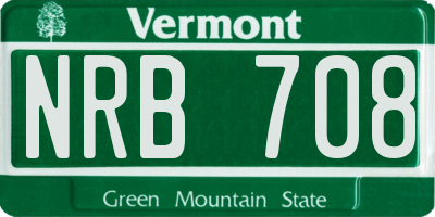 VT license plate NRB708