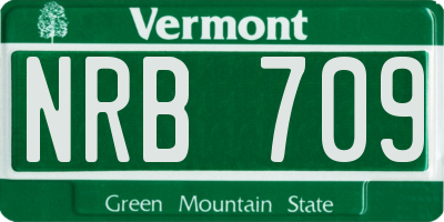 VT license plate NRB709