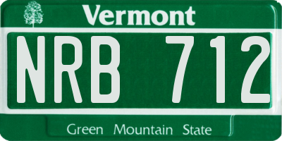 VT license plate NRB712