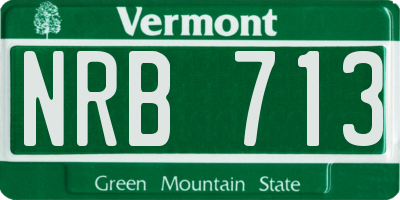 VT license plate NRB713