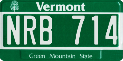 VT license plate NRB714