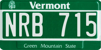 VT license plate NRB715