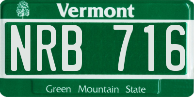 VT license plate NRB716