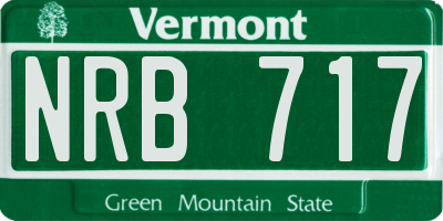 VT license plate NRB717