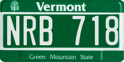 VT license plate NRB718