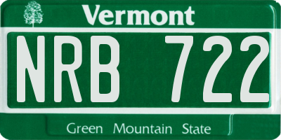 VT license plate NRB722