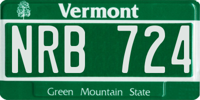 VT license plate NRB724
