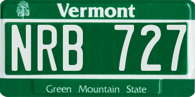 VT license plate NRB727