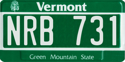 VT license plate NRB731