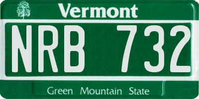 VT license plate NRB732
