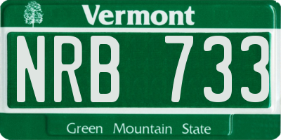 VT license plate NRB733