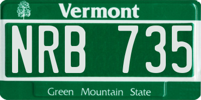 VT license plate NRB735