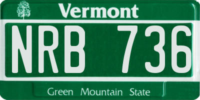 VT license plate NRB736