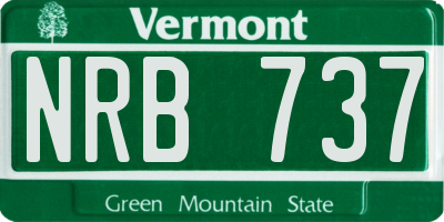 VT license plate NRB737