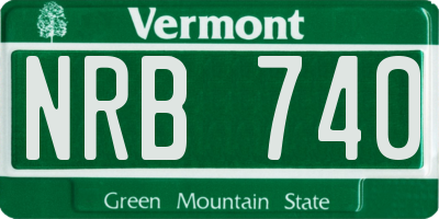 VT license plate NRB740