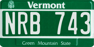 VT license plate NRB743