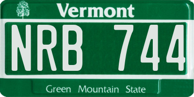 VT license plate NRB744