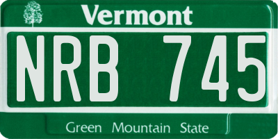 VT license plate NRB745