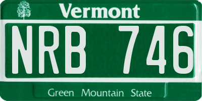 VT license plate NRB746