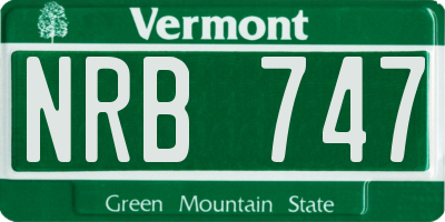VT license plate NRB747