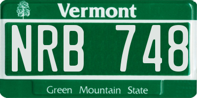 VT license plate NRB748