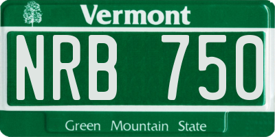 VT license plate NRB750