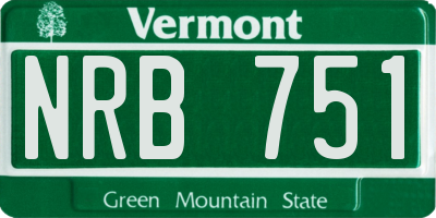 VT license plate NRB751