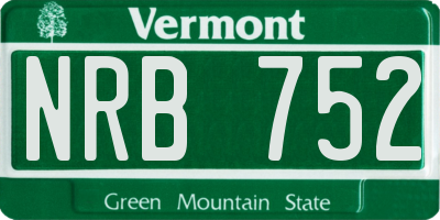 VT license plate NRB752