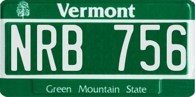 VT license plate NRB756