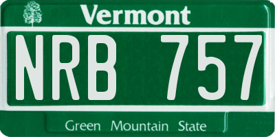 VT license plate NRB757