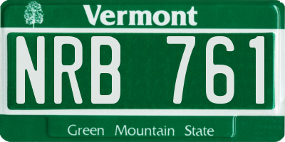 VT license plate NRB761