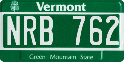 VT license plate NRB762