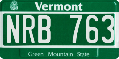 VT license plate NRB763