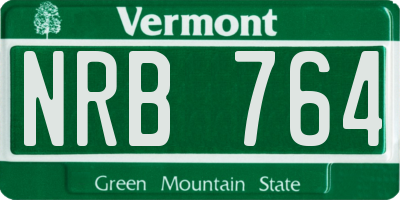 VT license plate NRB764
