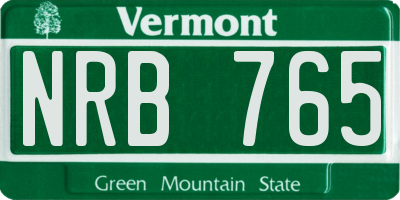 VT license plate NRB765