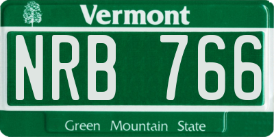 VT license plate NRB766