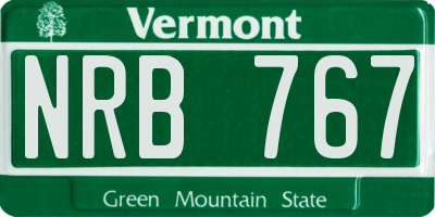 VT license plate NRB767