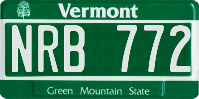 VT license plate NRB772