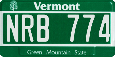 VT license plate NRB774