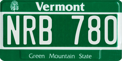 VT license plate NRB780
