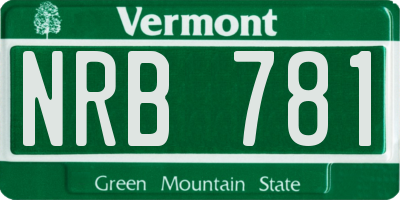 VT license plate NRB781