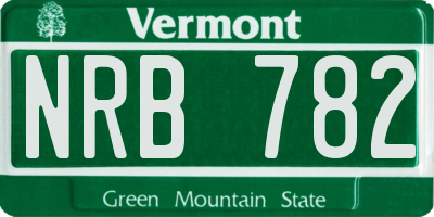 VT license plate NRB782