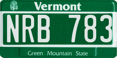 VT license plate NRB783