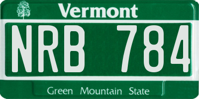 VT license plate NRB784