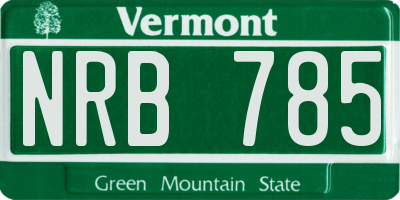 VT license plate NRB785