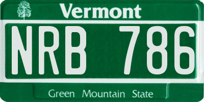 VT license plate NRB786